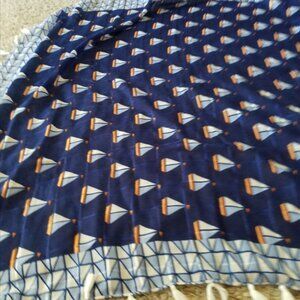 Lightweight Blue Sailboat Scarf